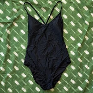 Aerie Black Swimsuit with Adjustable Straps